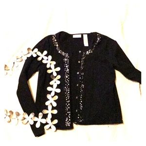Black cardigan, silver embellishing